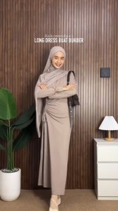 Livia Long Dress - Dress Serut Knit