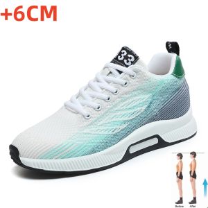 YCAMEL 6CM Elevator Shoes Lift Men Sneakers Relax Breathable Soft Mesh Men Casual Shoes Summer Invisible Height Increase Shoes Big Size 45 46