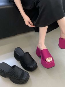 2024 Summer New Womens Denim Boots with Thick Sole and Waterproof Platform for Outdoor Wear Height Increasing Tool for Shorties