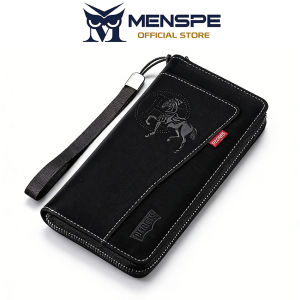 MENSPE Mens Wallet Multi-Functional Large Capacity Handbag Zipper Wallet Retro Soft PU Long Business Purse Multi-Card Position ID Credit Cards Holders Coin Pouch