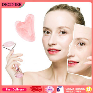 DECINIEE Natural Jade Guasha Stone Scraper Board Massage Rose Quartz Skin Care Tools Roller Facial Beauty Lifting Wrinkle Remove Massager