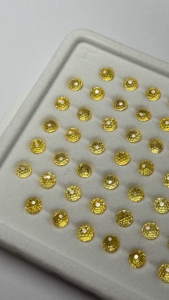 Cubic Zirconia Stone Loose Primary Colour 4mm CZ Synthetic Loose Stone Dark Yellow Round Flame Star Cut Gems For Jewelry Making