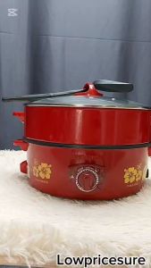 กระทะไฟฟ้า HANABISHI รุ่น HTP-360S 12 นิ้ว ซึ่งเคลือบ ฝากระจก