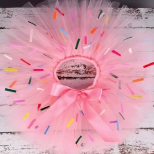 Kids Casual Skirts Baby Girls Candy Pink Donut Tutu Skirts Toddler Birthday Party Dresses Dance Skirts Infant Tulle Skirts