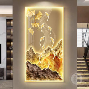 Nine Fish Pattern LED Lights Home Entrance Painting Accessible Luxury Corridor Aisle Paintings Wallpaper Minimalist Hyundai Fancy