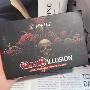 VERONNI | Gothic Eyeshadow Palette 15 Colors & Black Lipstick - Dark Romantic Smoky EyeVampire Halloween Makeup Matte Shimmer Dark Lip