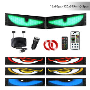 2PCS LED Devil Eye Light for Car Truck Windshield Animated LED Matrix Panel Sign Flexible Programmable Digital Display Light APP