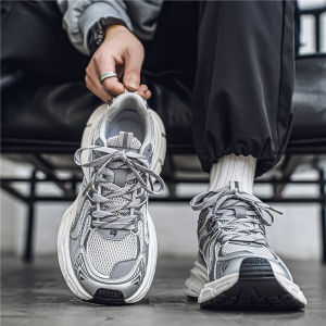 Mens Dad Shoes C&K Hong Kong Style Breathable Mesh Thick Bottom Casual Running Sports Shoes Autumn Season Low Top PVC Upper