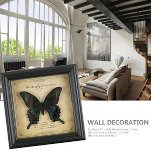 Butterfly Specimen Photo Frame Vintage Decor Insect Office Framed Picture Home Ornament Wooden Wall Hanging