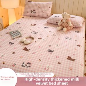 Kiss Dear | Flannel Coral Fleece Thick Warm Bed Sheet