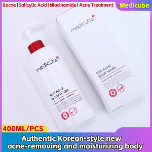 Medicube 400ml Red Acne Shower Gel Low pH Value Moisturizing Cleanser Ounce Salicylic Acid Acne-Fighting Formula for Oily Acne-Prone Skin