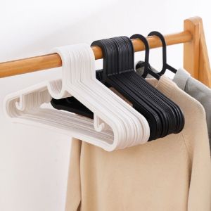 10PCS Plastic Hangers for Household Space Saver Clothes Hanger for Bedroom Closet Wardrobe Storage Clothing Hanging Organization