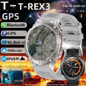 Đồng Hồ Thông Minh Quân Sự T-Rex3 Dành Cho Người Lớn Pin 730mAh Bền Bỉ Tích Hợp GPS La Bàn Đo Độ Cao Chống Nước 10ATM Hỗ Trợ Gọi Bluetooth Theo Dõi Sức Khỏe Với GPS