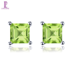 Lohaspie Jewelry Bông Tai Dạng Hạt Bằng Bạc Ý 1.2 Nguyên Bản 925 Carat Bông Tai Dạng Hạt Peridot Tự Nhiên Bông Tai Dạng Hạt Đá Quý Peridot Cho Nữ Trang Sức