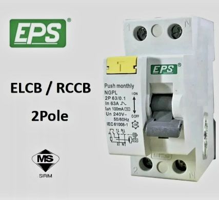 EPS 2Pole ELCB/RCCB 40A 100mA 63A 100mA | Lazada