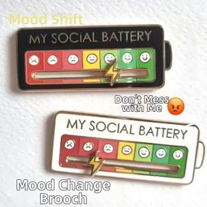 Social Mood Changing Metal Brooch