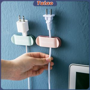 Talao Plug Holder Wall-Mounted Power Cord Storage Adhesive Punch Bracket Socket Hooks for Kitchen Bedroom
