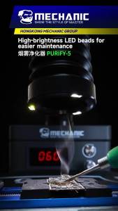 MECHANIC PURIFY-5 Powerful Smoke Purifier 3 LED Bulbs for Soldering Station Desoldering Repair Fog Removal Fume Extraction Tool