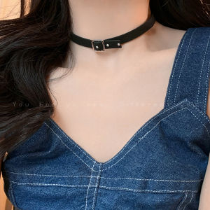 Black Leather Rope Choker Necklace Womens Fashion Accessory Neck Circle Lockbone Chain Jewelry out New Style