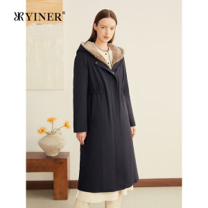 Winter Warm Mink Trimmed French Style Hooded Jacket
