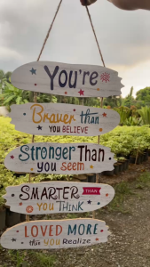 Youre Braver Than Hanging Wall Door Decoration - Inspirational Message Sign for Home Decor
