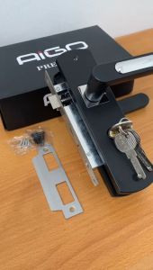 KUNCI PINTU RUMAH SET / HANDLE PINTU TANGGUNG 20CM HITAM DOFF MINIMALIS