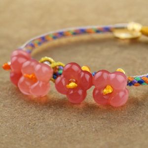 ปุ่มหยกคริสตัลสีธรรมชาติแบบมีกลิ่นดอกไม้ซากุระสไตล์โบราณ ปุ่มเสื้อผ้า หยก ดอกไม้ซากุระ หยก อัญมณี เครื่องประดับแฟชั่น