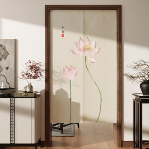 New Chinese Style Door Curtain Partition Curtain Bedroom Semi Curtain Kitchen Bathroom Blocking Cloth Curtain Home Decor