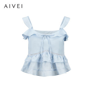 AIVEI | Celebrity Style Summer Romantic Ruffle Halter Top