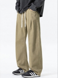 Wood soon | Loose Simple Easy Match Men Autumn Winter Straight Casual Pants