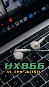 BAVIN HX866 HiFi Wired Earphone Stereo Audio Sounds w/ 3.5mm Audio Jack & Type-C Volume Control & Built-In Microphone