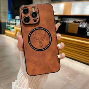 Luxury Wireless Charging Phone Case For iPhone 11 12 13 14 15 Pro Max Plus X Xs XR Magsafe Bumper Cover Ultra-Thin All Shock-proof PU Leather Phone Case For iPhone 14 13 12 Pro Max 15 14 13 12 11 Pro Max Business Shockproof Silicone Cover