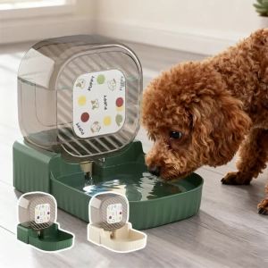 Pet Water Dispenser Large Capacity Foldable Design Siphon Refill Transparent Bottle Wide Bowl Non Tip Base