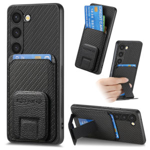 Invisible Foldable Stand Mobile Phone Case Compatible with Samsung Galaxy S24ultra S25Edge S23fe S22+ S21 Note20 with Card Holder Slot Protection