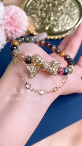 【现货】 💰 碧玺蝴蝶结手串7MM|甜美守护 × 好运聚能 × 爱情能量|Tourmaline Butterfly Bracelet|Love • Luck • Energy