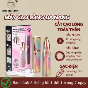 Máy Cạo Lông Mặt Lông Mày 2in1 Hình Thỏi Son Nhỏ Gọn Xinh Xắn Màu Cầu Vòng Siêu Đẹp