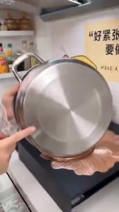High Quality Stainless Steel Soup Pot With Glass Lid Suitable For Various Stoves Thickened Material Casserole Pots ﻿