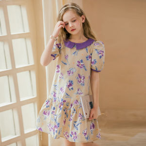 Little Naive | Floral Dress for Girls with Collar