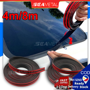 SEAMETAL Car Window Seal Strip Rubber T-Shape Sunroof External Windshield Edge Sealing Protector Strips Dust Proof 4M/8M