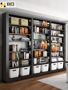 Black Steel Library Bookshelf Multi-layer Home Use Childrens Picture Book Stand Iron Art Floor-standing Bookcase