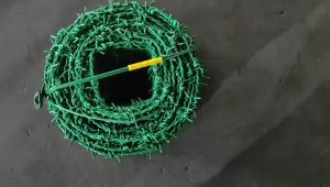 LABOT 200M Hot-plated Steel Wire Barbed Wire Rust-proof Green Plastic-coated Steel Wire Anti-theft Anti-climbing Barbed Wire Orchard Enclosure Net