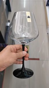 ( 4 ใบ ) แก้วไวน์ ก้านสีดำ Ripple Burgundy Black Stem 730 ml. RJS016BU26BS