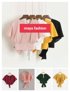 elsa outer crop//bahan cringkel //outer trendi//outer cantik//bisa cod