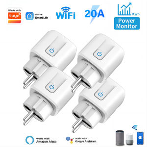Smart Plug WiFi Socket EU 16A/20A Power Monitor Timing Function Work Tuya APP Control Work with Alexa Google Home Alice