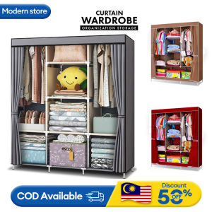 Curtain Wardrobe  Wardrobe Organization  Almari Baju  Multifunctional wardrobe  Rak Baju  Almari Kain murah