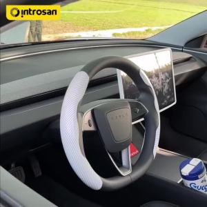 Roda Stereng Kereta Ferrule ultra-nipis mewah mewah mewah Gentian Karbon Sarung Kad Licin untuk Semua Musim