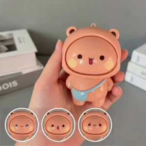 Face Changing Panda Doll Keychain Kawaii Cartoon Expression Change Pendant Bag Charm Funny Stress Relief Fidget Toy Gifts