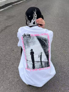 Cleanfit Jazz Band Print Short Sleeve Mens T-Shirt Summer Street Style Heavyweight Trendy Brand Casual Cotton round Neck