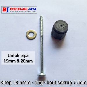 Sparepart Jemuran - Knop / Ring + Baut Sekrup 75cm Untuk Pipa 19mm & 20mm