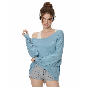 Turn Signal | Casual Loose Off-Shoulder T-Shirt and Tank Top Set